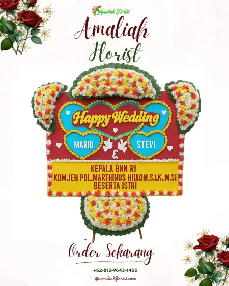 Papan Bunga Pernikahan Telaga Asih